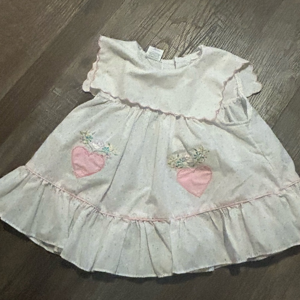 50%offw❤️ Vintage cuties by Judy  BABY DRESS hearts bird Valentine’s Day 18m